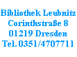 bibliothek leubnitz corinthstraße 8 01219 dresden tel. 0351/4707711